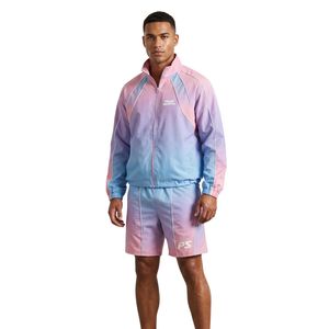 Purple Abstract Geometric Women Windbreaker Tracksuit Set Nylon Lightweight Breathable Two Piece <b>Short</b> Set Fitness Jogging Suit - Product Image 4