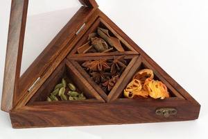 Handmade Wooden Masala Dabba Multi Section Spice Storage Container for Home Kitchen Organization Natural wood <b>herb</b> storage - Product Image 4