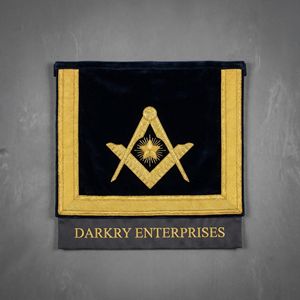 Tablier de Maître Maçon Maçonnique Fait Main sur Mesure en Fil d'Or, Fournitures de Loge Maçonnique, Broderie de Haute Qualité - Product Image 3