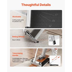 Taglierina per Pavimenti in Vinile da 13 Pollici per Pavimenti Laminati Spessi 16mm, Angolo Regolabile 15/30/45 Gradi, Prodotto per Pavimentazione in Legno - Product Image 6