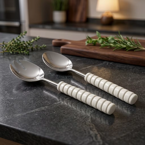 Juego de Servidores de Ensalada en Tono Cobre, Cuchara y Tenedor de Metal para una Presentación Elegante en la Mesa, para el Hogar, Restaurantes y Presentaciones - Product Image 4