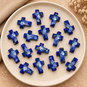 <b>Lapis</b> <b>Lazuli</b> Cross Shape 15x10mm Handmade Gemstone Carving Pendant for Jewelry Making Crystal Healing Reiki Energy Wholesale - Product Image 5