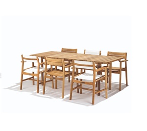 Mesa de Comedor Rectangular Moderna de Madera, Diseño Escandinavo, Muebles de Madera Maciza, Impermeable, Ecológico y Duradero para el Hogar, Interior - Product Image 2