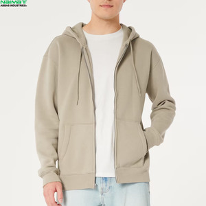 Chaqueta con capucha y cremallera completa, diseño sencillo y liso, para hombre, sin marca, de forro polar, uniforme, informal, para uso diario. - Product Image 2
