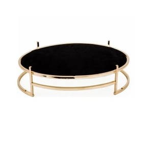 Plateau de service en métal et verre de style luxueux pour la maison, l'hôtel, le restaurant, plateau de service pour la table, décoration de table - Product Image 1