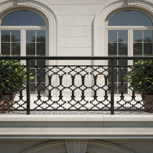 Modern Heavy Duty Aluminum Iron Balcony Stair Railing Grill Frameless <b>Adjustable</b> Sand Casting Mould Super Shot Blasted Balaji - Product Image 1