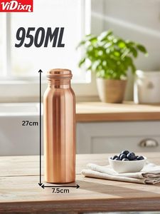 Botella de Agua de Cobre con Aislamiento al Vacío, Diseño Redondo Minimalista, para Uso en Senderismo al Aire Libre, Retención Térmica de 12 a 24 Horas - Product Image 3