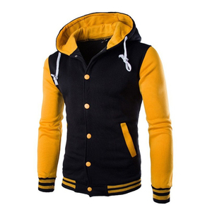 เสื้อแจ็คเก็ตฮู้ดแบบ Letterman ผลิตตามสั่ง คุณภาพสูง ผลิตจากโรงงาน ปักลายปักแบบกำหนดเอง ปักลายไหมพรม เสื้อแจ็คเก็ต Varsity - Product Image 5