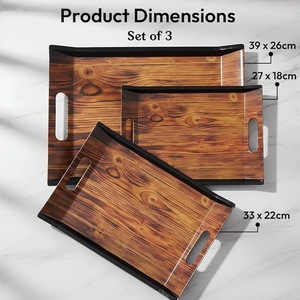 Bandeja de Servir de Madera Maciza con Asas, Plato Rectangular Decorativo de Madera para Mesa de Centro, Desayuno en la Cama, Comida en la Cocina - Product Image 6