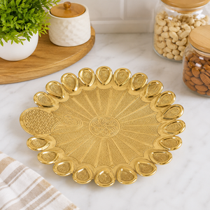 Bol de service décoratif en laiton SHUBHAM en forme de paon, plateau pour mithai, fruits secs, chocolat, pour mariage, anniversaire et cadeaux - Product Image 1