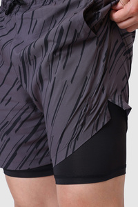 Wholesale <b>Mens</b> Custom 2 in 1 Sports <b>Shorts</b> Double Layer Premium Running Gym <b>Shorts</b> With Compression Inner Liner <b>Quick</b> <b>Dry</b> Fabric - Product Image 2