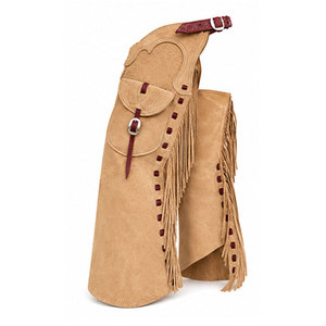 Pantalones de cuero estilo western con flecos y cierre de hebilla para hombre, equipo ecuestre hecho en Pakistán - Product Image 1