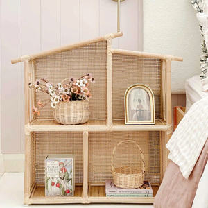 Étagère de présentation multi-niveaux en osier, organisateur de chambre d'enfant, étagère décorative naturelle, mobilier de chambre d'enfant écologique, Vietnam - Product Image 4
