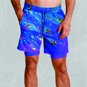 Men's Quick Dry Breathable <b>Canvas</b> Solid Elastic Waist Casual Shorts - Product Image 3