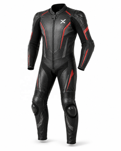 X Standard One-Piece Leather Motorcycle <b>Suit</b> | Black <b>Red</b> Gray | X Logo | OEM ODM Manufacturer | Premium Design | Racing Wear | - Product Image 6