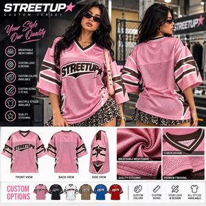 American Football Jersey Fashion Trendy Women Casual V Neck Short Sleeve Digital Print Loose Basketball T-<b>shirt</b> OEM Supplier - Product Image 5