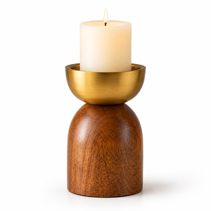 Porte-bougie cylindrique en bois fait main, écologique et durable, pour décoration intérieure, fêtes de Noël et hôtels - Product Image 2