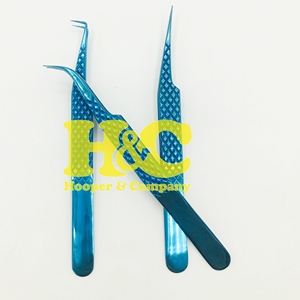 <b>Top</b> Deals Blue Plasma Lash Tweezers Pointed Sustainable Stainless Steel Eyelash Extension Tweezers Anti-Magnetic Tweezers - Product Image 3