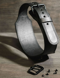 Cinturón de Levantamiento de Pesas Más Vendido, Diseño de Cuero Negro Acolchado de 4 Pulgadas con Doble Hebilla, Personalizable, para Powerlifting y Fitness - Product Image 3