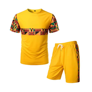 Wholesale 100% Cotton <b>Knitted</b> Breathable Men T Shirts and Shorts <b>Set</b> Breathable Running T Shirt And Short <b>Sets</b> - Product Image 1