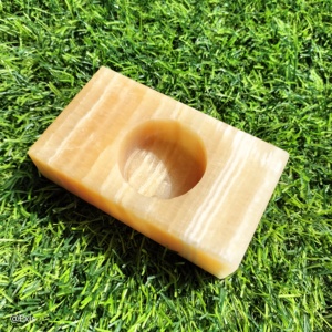 Vente en gros, meilleure qualité, porte-bougie en Calcite jaune personnalisé, la Calcite améliore la Communication - Product Image 4