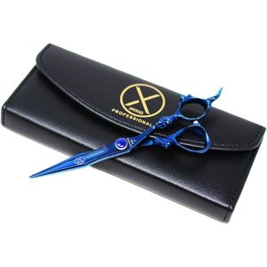XPERSIS PRO Blue <b>Dragon</b> Hair Cutting Sharp Barber Thinning Shears 7" <b>Light</b> weight German Made Premium Steel With Finger Rest - Product Image 4