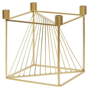 KRAFT WORLD <b>Brass</b> <b>Candlestick</b> Holder with Double Ring Design Heat Resistant Handmade Eco-Friendly & Durable for Home Decoration - Product Image 3
