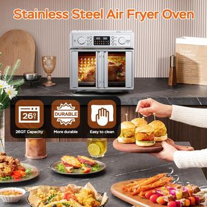 29.5QT French Door Stainless Steel Air Fryer <b>Toaster</b> Oven Combo Large Countertop Oven with 14 Presets Digital Control - Product Image 4