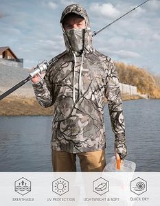 Camiseta de Pesca Personalizada con Protección UPF 50, Ropa de Pesca para Hombre, Sudadera con Capucha, Camisa de Pesca de Manga Larga con Protección UV - Product Image 3