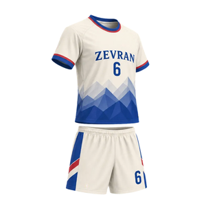 ชุดฟุตบอลลายภูเขาแบบมีเหลี่ยมคม สำหรับทุกเพศ คอเสื้อแบบโอ คอร์เนค พร้อมกางเกงขาสั้นเข้าชุด แห้งเร็ว ระบายเหงื่อได้ดี พิมพ์ลายแบบซับลิเมชั่น 100% - Product Image 6