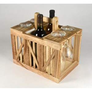 Porte-bouteilles en bois raffiné pour table à manger, support de rangement pour bouteilles de vin, présentoir en bois massif pour comptoir de cuisine - Product Image 3
