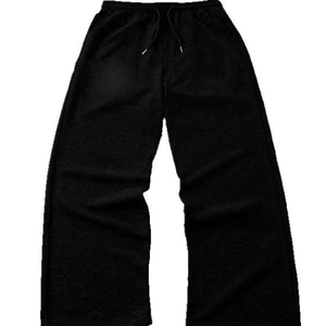 Custom Canvas Casual Drawstring Design Heavyweight 500gsm Fleece Cotton Blank Oversized Straight Leg Sweatpants <b>Trouser</b> for Men - Product Image 6