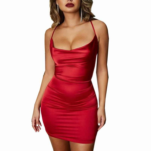 Sialwings Wholesale Prime quality satin silky ladies party sexy dress top selling women fashion dresses manufacturer - Product Image 2