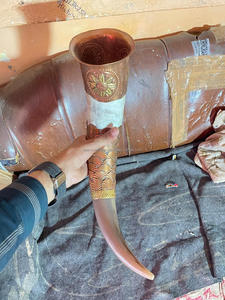 Drinking Glass Viking Drinking Horn Mug Horn Polish Brass <b>Hold</b> Natural Drinking Horn With Stand Gift Item By Falak World Export - Product Image 3