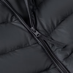 <b>Black</b> Quilted Puffer <b>Vest</b> Stand Collar Zipper Up Windproof Winter Outerwear Casual Style Polyester Nylon Resistant Down Gilet - Product Image 4
