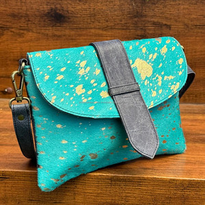 Designer de luxe de haute qualité en vrais cheveux de vache sur sac à bandoulière métallique pour sacs à main à bandoulière en cuir véritable à la mode pour femmes - Product Image 3