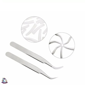 Ensemble de pinces à cils en acier inoxydable Ryzer Studio, 1 pièce, pointe incurvée et pointue, outils de beauté pour extensions de cils, maquillage et outils - Product Image 3