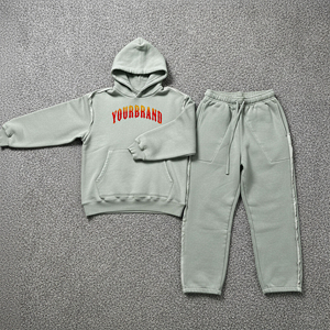 Chándal Ligero para Hombre, 100% Algodón, con Capucha, Estampado, Lavado Ácido, Color Sólido, 500gsm, Calidad Premium, Logotipo Bordado Personalizado, Talla Grande - Product Image 1