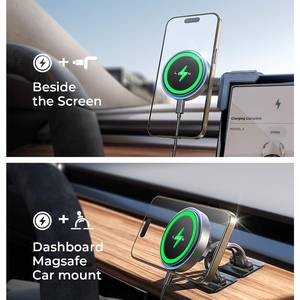 Supporto auto LISEN caricatore Wireless 15W supporto magnetico per <span class=keywords><strong>Tesla</strong></span> modello Y 3 accessori per iPhone 16 Pro Plus telefono Android - Product Image 4