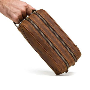 Bolsa de Aseo de Cuero de Búfalo de la Mejor Calidad para Hombre, Neceser de Viaje de Negocios, Estuche de Maquillaje, Bolsas de Cosméticos - Product Image 1