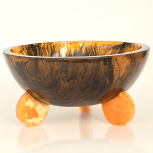 Bol à salade en résine poli, vaisselle de fête, design incrusté, moderne, tendance, léger, pour usage domestique - Product Image 1