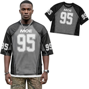 Customized See Through Summer Breathable Sheer Mesh Panel American Football Jersey Custom Logo <b>Tshirt</b> Streetwear 100% <b>Polyester</b> - Product Image 1