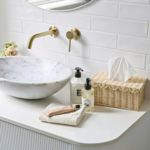 Rectangular Woven Rattan Tissue <b>Box</b> Cover With Lid Classic <b>Storage</b> Basket Natural Color - Product Image 3