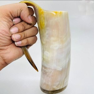 Jarra de Cerveza Vikinga de Estilo Minimalista, de Cuerno Natural, Estilo Vintage, Personalizada para Beber Cerveza y Vino, al Mejor Precio - Product Image 2
