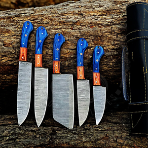 5-Piece Damascus Steel <b>Knife</b> <b>Set</b> 67-Layer Handmade Wooden Handle <b>Sharp</b> Chef <b>Knives</b> Ambidextrous Polished Finish Durable - Product Image 4