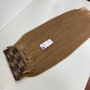 24 pouces vierge Double dessiné Remy cheveux de luxe A +++ couleur noire #8 vietnamien sans couture Clip-In brut naturel bouclé haute visibilité - Product Image 4