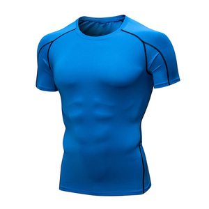 Camiseta Deportiva Casual Personalizada 2026, de Poliéster y Elastano, Cuello Redondo, para Hombre, Compresión para Correr, con Logotipo de Marca Personalizado - Product Image 1