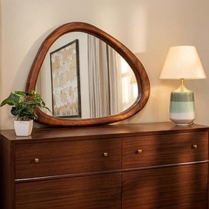 <b>Walnut</b> Wood Carved Victorian <b>Mirror</b> Wholesale | Handcrafted Moradabad - Product Image 4