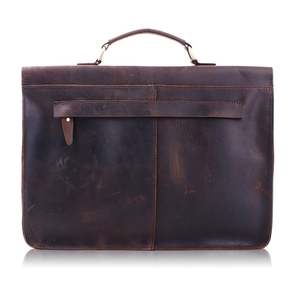 Maletín de Negocios Vintage de Cuero Genuino para Hombre, para Portátil de 15.6 Pulgadas, Ecológico, Ligero, Convertible, Modelo LLB-0321 - Product Image 2
