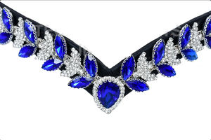 Diadema de Cuero Premium para Caballo con Pedrería Azul, Decorativa, para Brida Inglesa, Modelo FAB International BB-02, Cómoda - Product Image 2